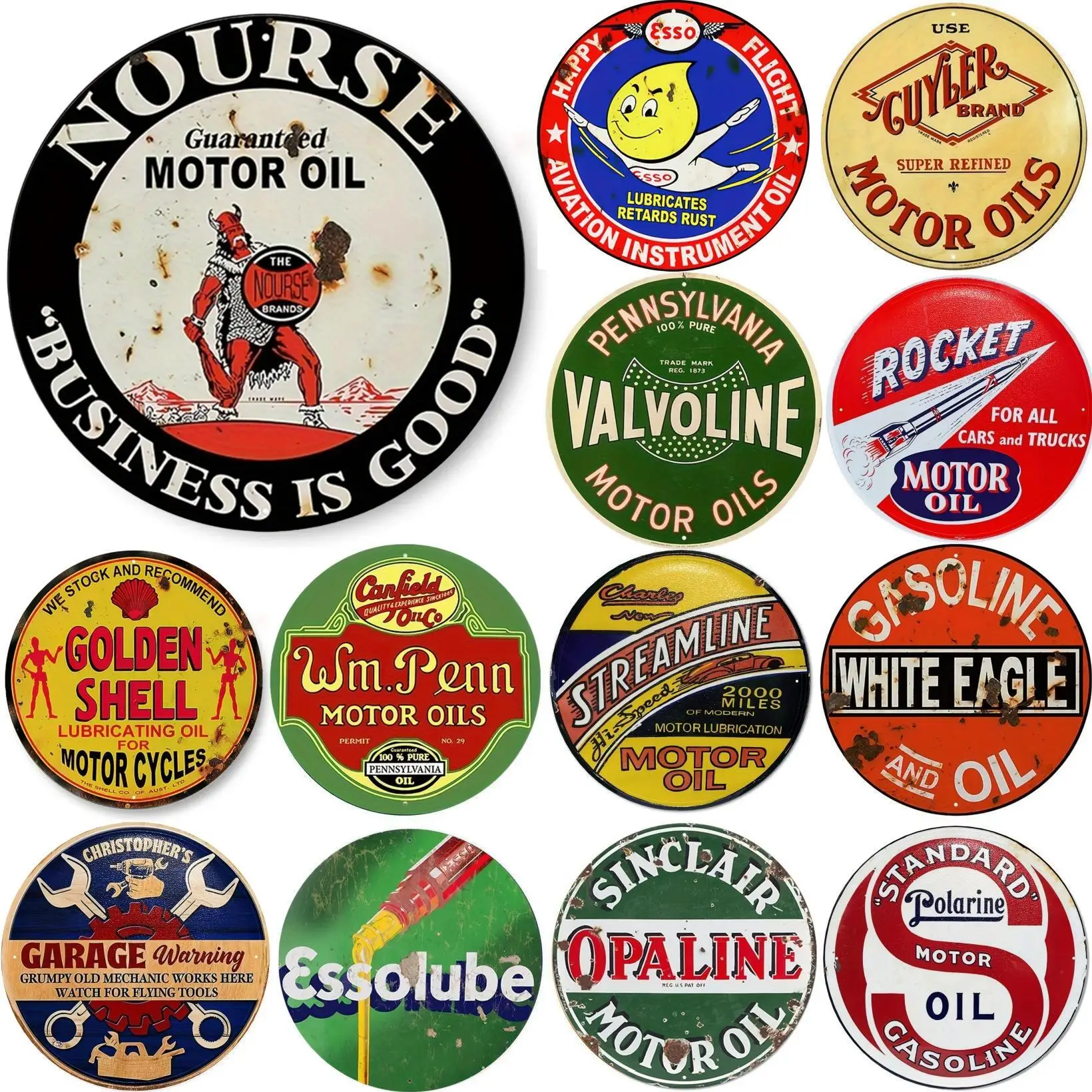 Home Bar And Restaurant - Letrero de aceite de Motor Vintage,