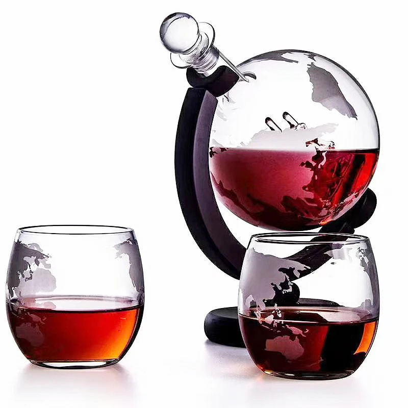 Decanter Globe Set - Juego de vasos de whisky, Globo