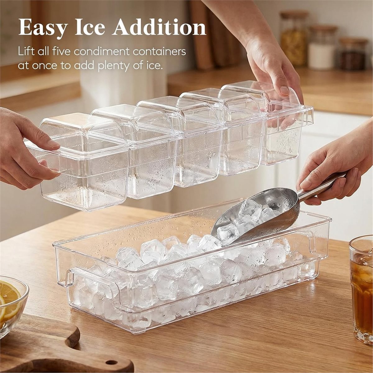 Garnish Tray Set - Recipientes refrigerados para condimentos, set de
