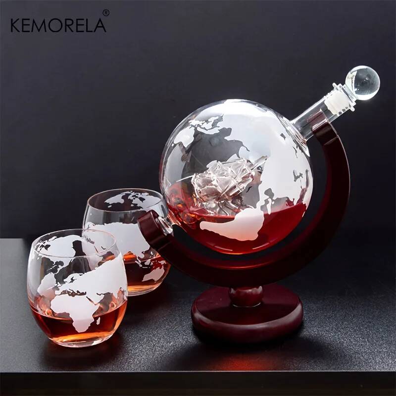 Decanter Globe Set - Juego de decantador de whisky Globe