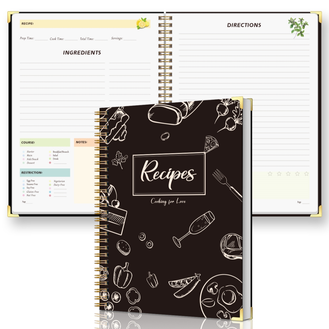 Cocktail Recipe Book - Cuaderno de Recetas con Encuadernación en