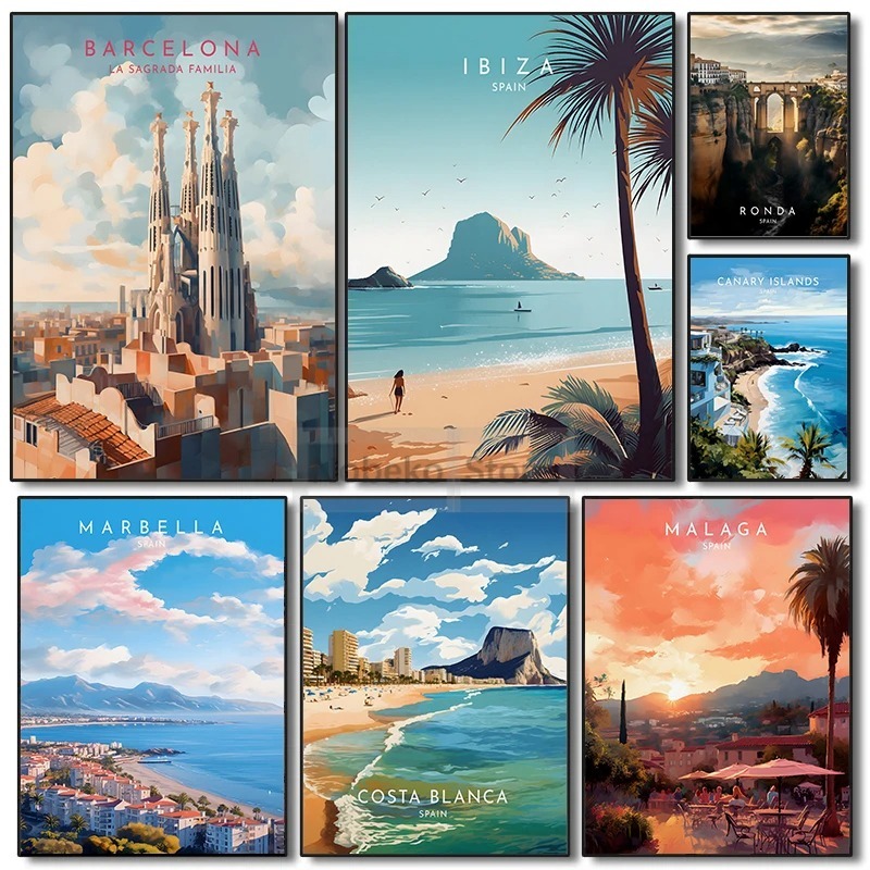 Home Barcelona - Póster de viaje de España, Barcelona,