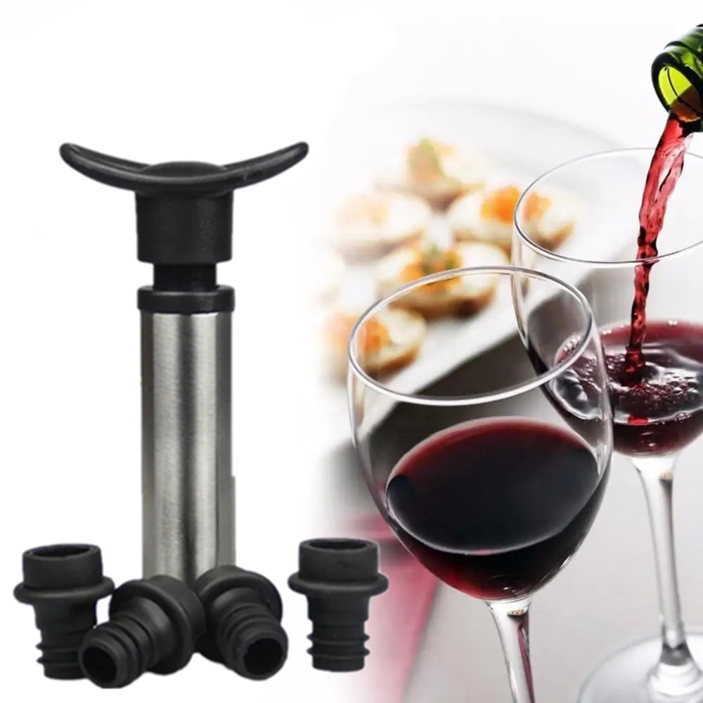 Wine Preservation Pump - Tapón de vino con bomba de