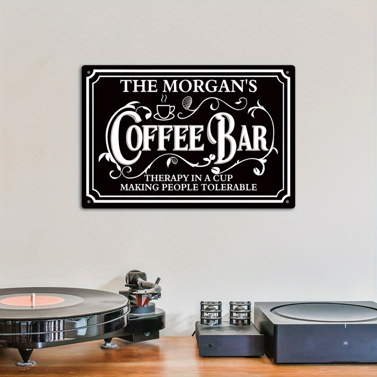 Home Bar And Coffee - Letrero de metal personalizado The Morgan's