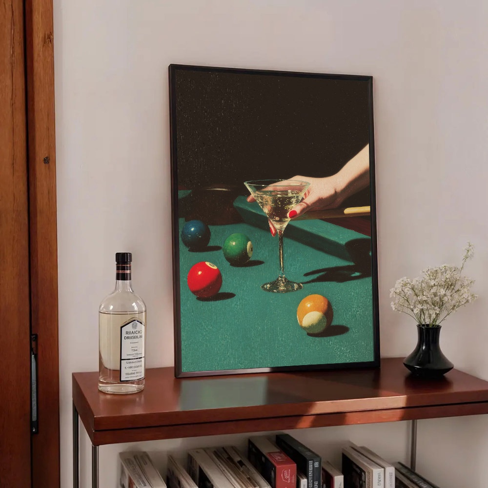 Póster Vintage de Billar, 1 Pi - Home Bar Set reseña y precio