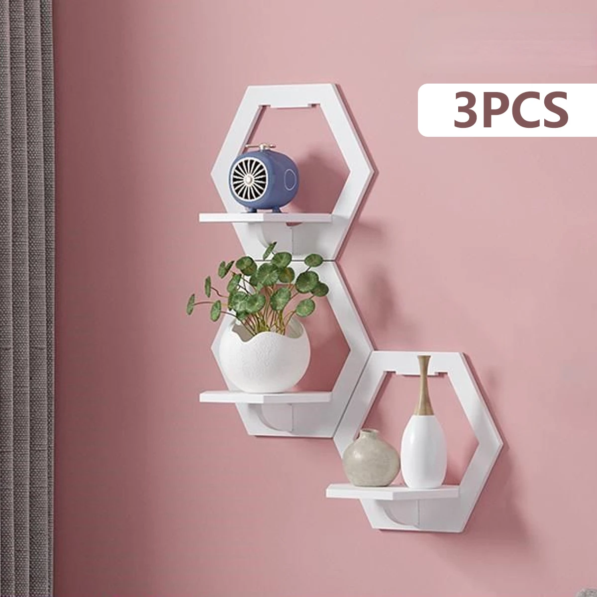 Estante de pared hexagonal sin - Home Bar Shelf reseña y precio