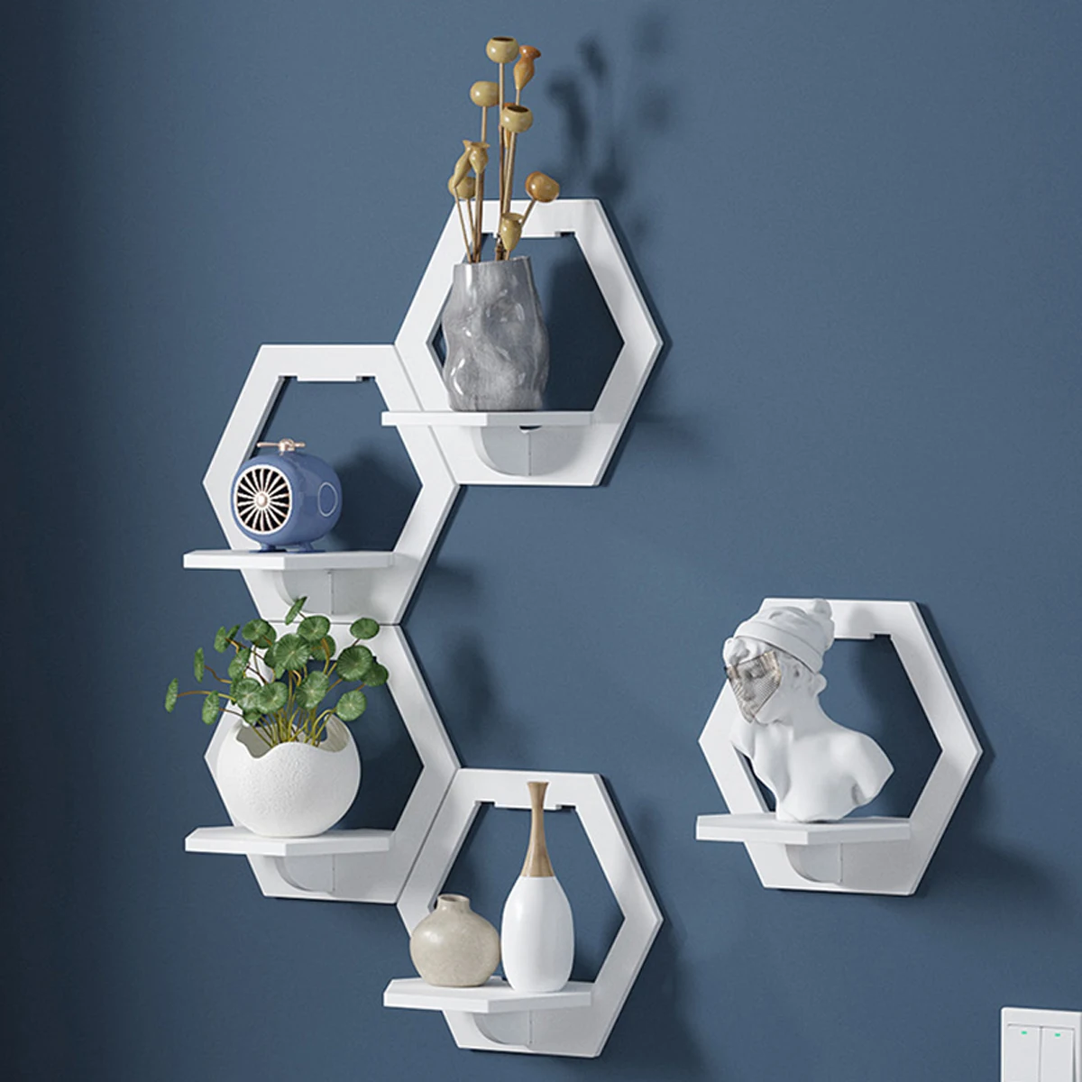 Estante de pared hexagonal sin - Home Bar Shelf reseña y precio