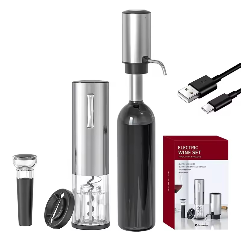 Set de abridor de vino eléctri - Home Bar Set reseña y precio