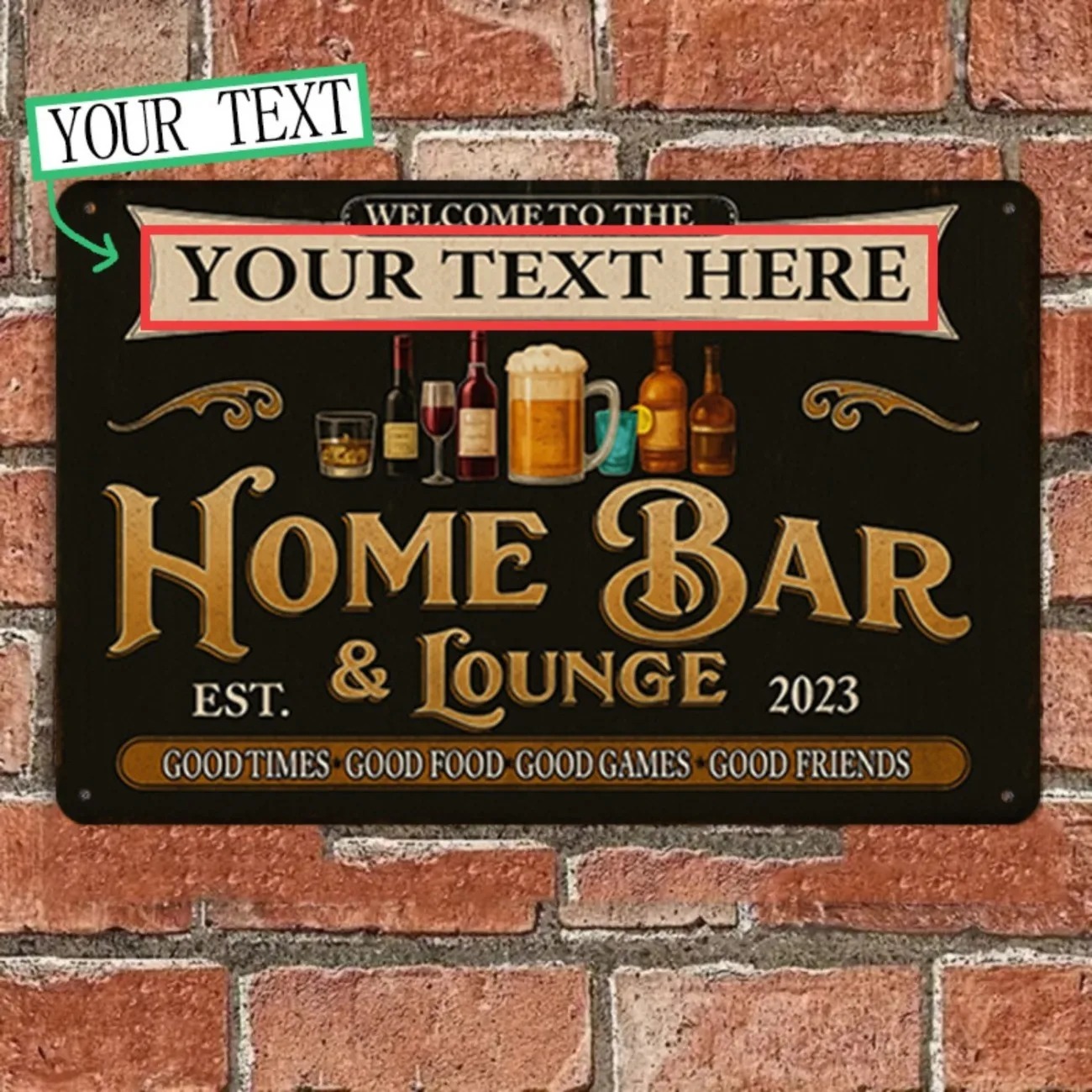 Letrero Metálico Personalizado - Home Bar Lounge reseña y precio