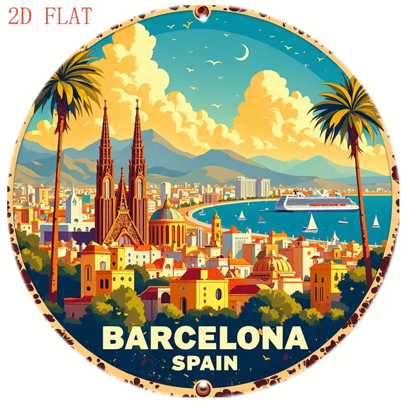 Letrero Metálico Redondo de 8  - Home Barcelona reseña y precio