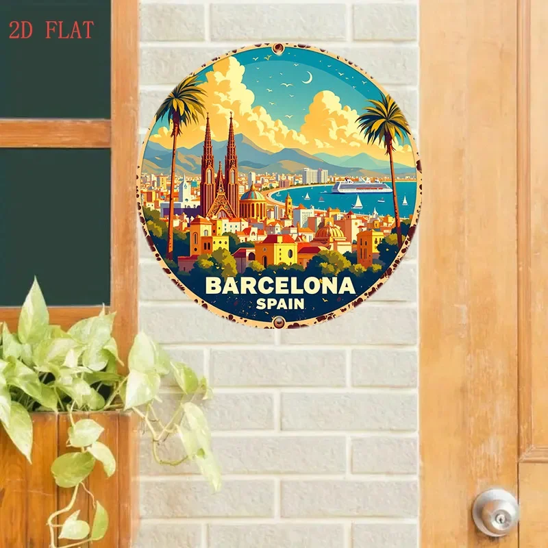 Letrero Metálico Redondo de 8  - Home Barcelona reseña y precio