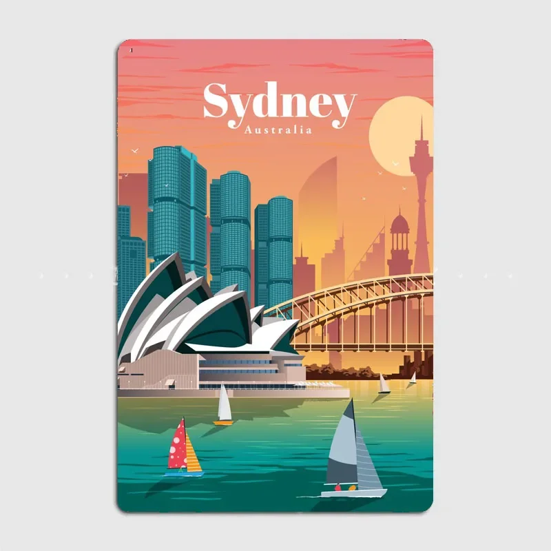 Póster Vintage de Metal con Di - Home Bar Sydney reseña y precio