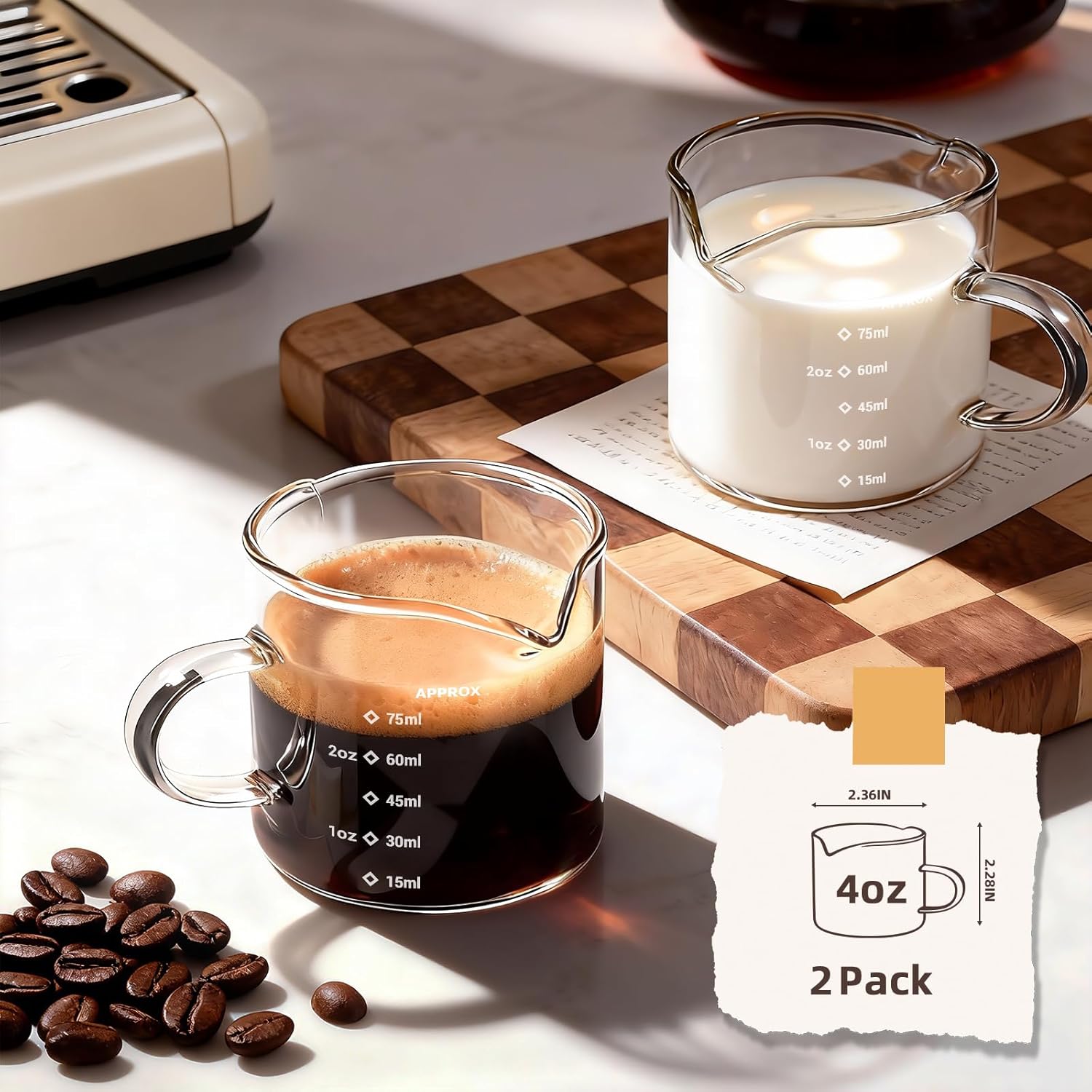 1/2 tazas de café expreso de 4 - Home Bar Set reseña y precio