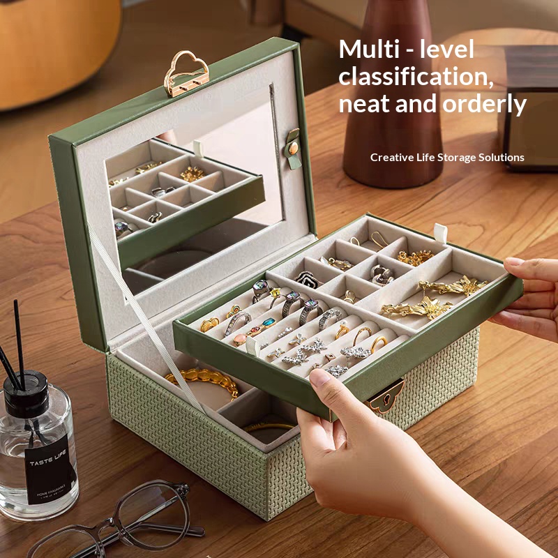 Caja de joyería de doble capa  - Bar Cart Gold reseña y precio