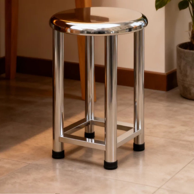 Taburete Redondo de Acero Inox - Home Bar Lounge reseña y precio